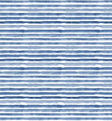 Fensterrollo mit aufgemaltem blauem Streifenmuster