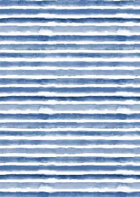 Fensterrollo mit aufgemaltem blauem Streifenmuster