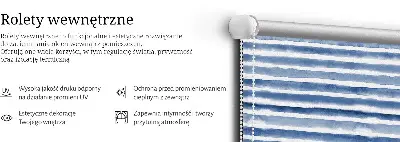 Fensterrollo mit aufgemaltem blauem Streifenmuster