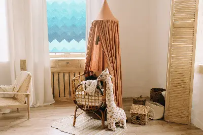 Rollo Fenster mit Motiv bemalte Berge