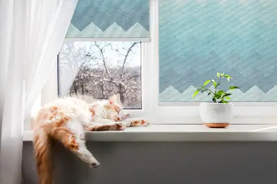 Rollo Fenster mit Motiv bemalte Berge
