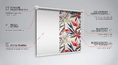 Fensterrollo für den Innenbereich mit Motiv exotischer Blätter