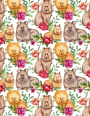 Fensterrollo mit dem Motiv eines Hundes zwischen Blumen