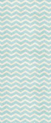 Fensterrollo für den Innenbereich mit blauem Zickzack-Muster