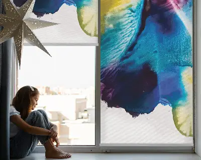 Fensterrollo mit Motiv eines gemalten Bildes