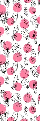 Rollo mit Federn und rosa Punkten