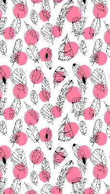 Rollo mit Federn und rosa Punkten