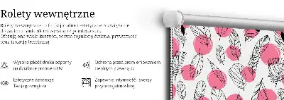 Rollo mit Federn und rosa Punkten