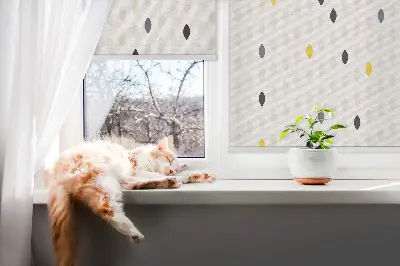 Fensterrollo mit bunten Körnern