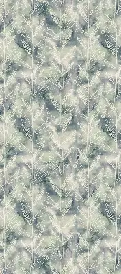 Fensterrollo für den Innenbereich mit einer Skizze einer Pflanze auf farbigem Hintergrund