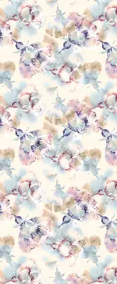Fensterrollo mit bunten bemalten Blumen
