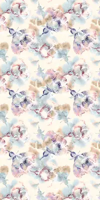 Fensterrollo mit bunten bemalten Blumen