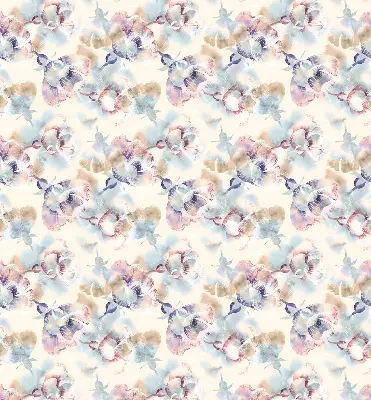 Fensterrollo mit bunten bemalten Blumen
