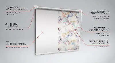 Fensterrollo mit bunten bemalten Blumen
