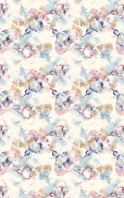 Fensterrollo mit bunten bemalten Blumen