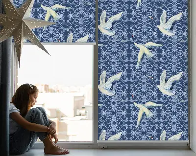 Fensterrollo mit dem Motiv Reiher