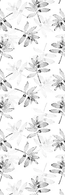 Fensterrollo für den Innenbereich mit grauem Blättermotiv in skizzierter Optik