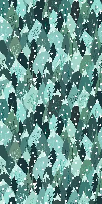 Fensterrollo für den Innenbereich mit einem Motiv von Wald und fallendem Schnee
