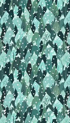 Fensterrollo für den Innenbereich mit einem Motiv von Wald und fallendem Schnee