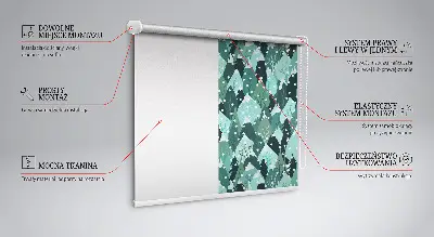 Fensterrollo für den Innenbereich mit einem Motiv von Wald und fallendem Schnee