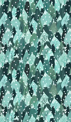 Fensterrollo für den Innenbereich mit einem Motiv von Wald und fallendem Schnee