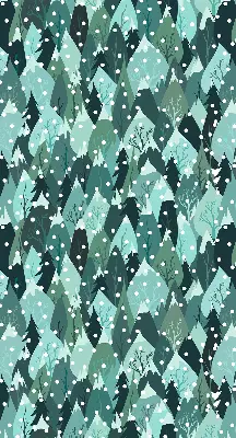 Fensterrollo für den Innenbereich mit einem Motiv von Wald und fallendem Schnee