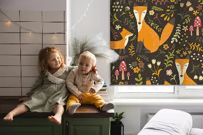 Rollo mit Füchse und Pflanzen Motiv