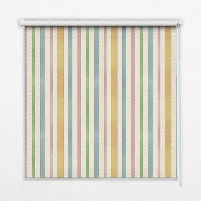 Fensterrollo mit bunten vertikalen Streifen