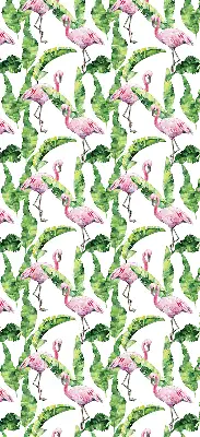 Fensterrollo für den Innenbereich mit Flamingos im Blätterdesign