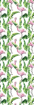 Fensterrollo für den Innenbereich mit Flamingos im Blätterdesign