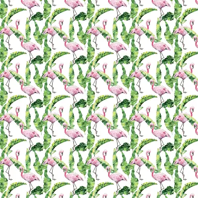 Fensterrollo für den Innenbereich mit Flamingos im Blätterdesign