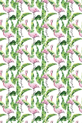 Fensterrollo für den Innenbereich mit Flamingos im Blätterdesign
