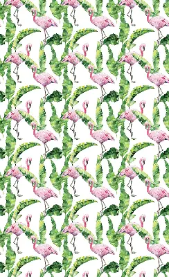 Fensterrollo für den Innenbereich mit Flamingos im Blätterdesign