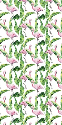 Fensterrollo für den Innenbereich mit Flamingos im Blätterdesign