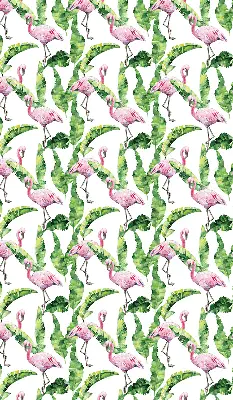 Fensterrollo für den Innenbereich mit Flamingos im Blätterdesign