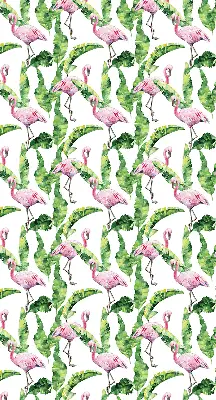 Fensterrollo für den Innenbereich mit Flamingos im Blätterdesign