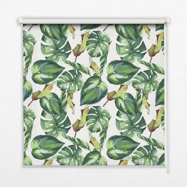 Fensterrollo mit Motiv tropische Pflanzen