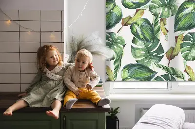 Fensterrollo mit Motiv tropische Pflanzen