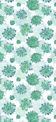 Fensterrollo mit grünem Blumenmuster