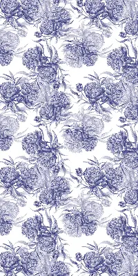 Fensterrollo für den Innenbereich mit blauem Blumenstrauß Motiv