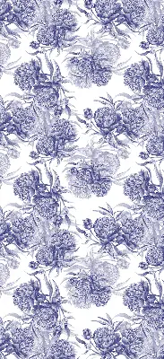 Fensterrollo für den Innenbereich mit blauem Blumenstrauß Motiv