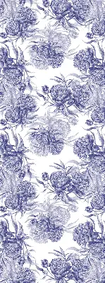 Fensterrollo für den Innenbereich mit blauem Blumenstrauß Motiv