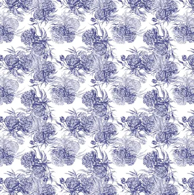 Fensterrollo für den Innenbereich mit blauem Blumenstrauß Motiv