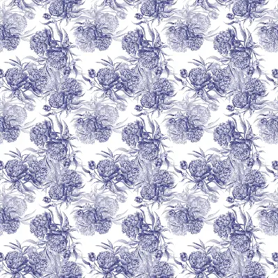 Fensterrollo für den Innenbereich mit blauem Blumenstrauß Motiv