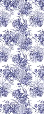 Fensterrollo für den Innenbereich mit blauem Blumenstrauß Motiv