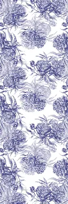 Fensterrollo für den Innenbereich mit blauem Blumenstrauß Motiv