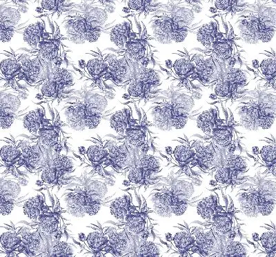 Fensterrollo für den Innenbereich mit blauem Blumenstrauß Motiv