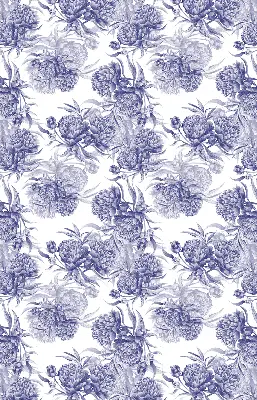 Fensterrollo für den Innenbereich mit blauem Blumenstrauß Motiv