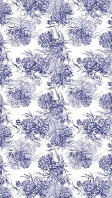Fensterrollo für den Innenbereich mit blauem Blumenstrauß Motiv