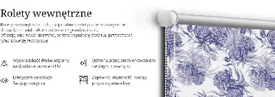 Fensterrollo für den Innenbereich mit blauem Blumenstrauß Motiv